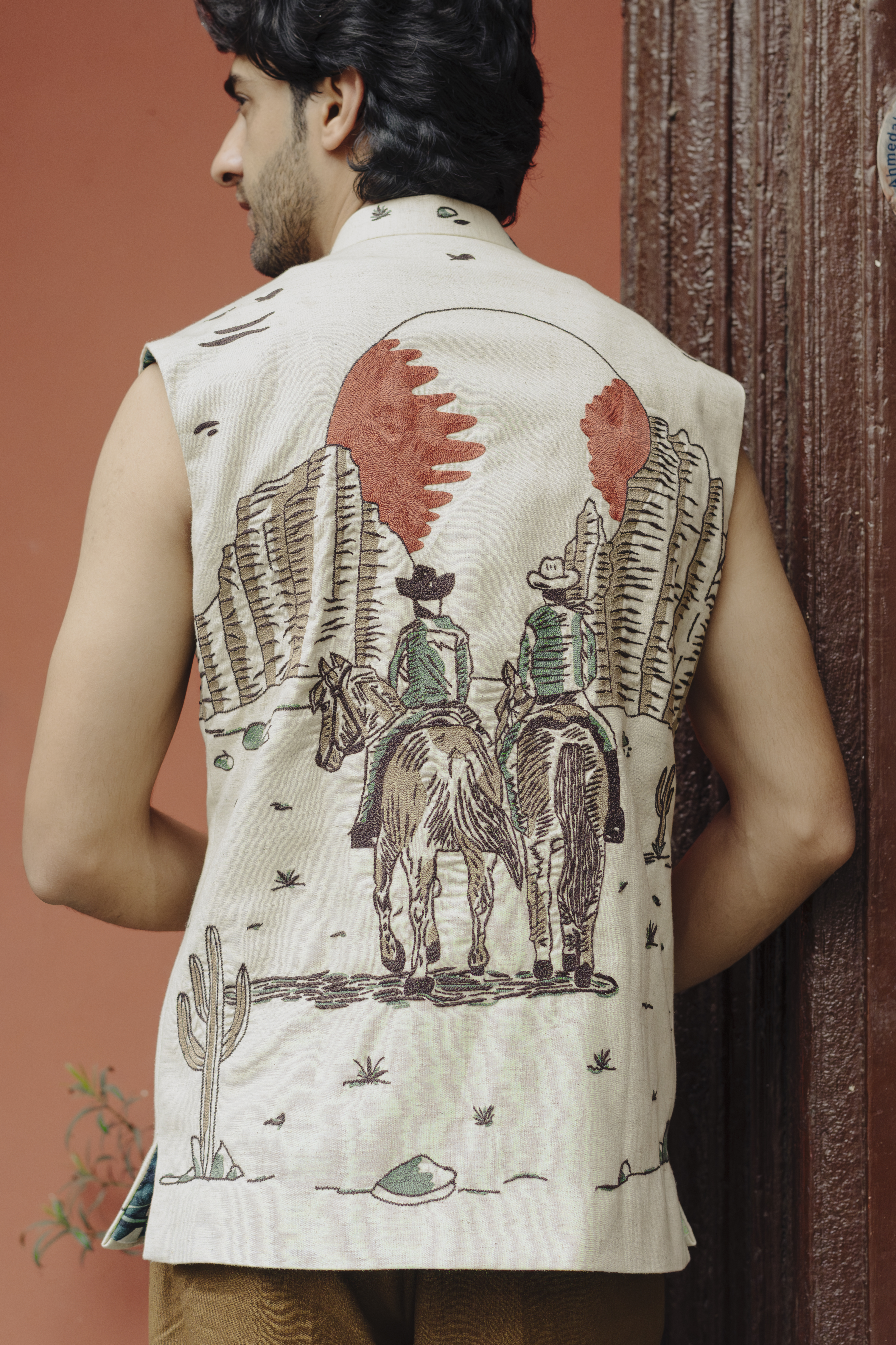 Cow Boy Embroidery Waistcoat 3